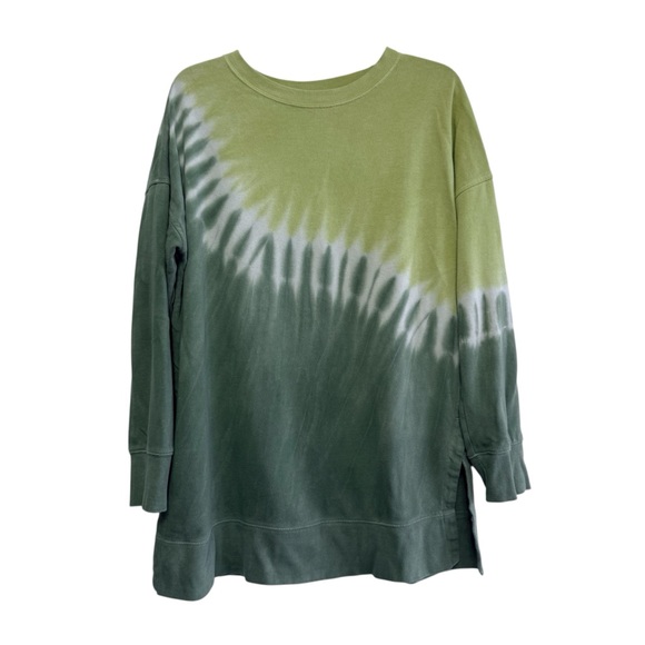 Old Navy Tops - Old Navy Women's Oversized Tie-Dye Tunic Sweatshirt - Green & Lime Ombre
